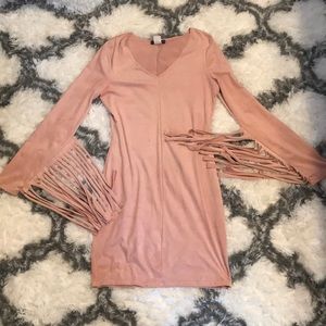 Light pink suede dress